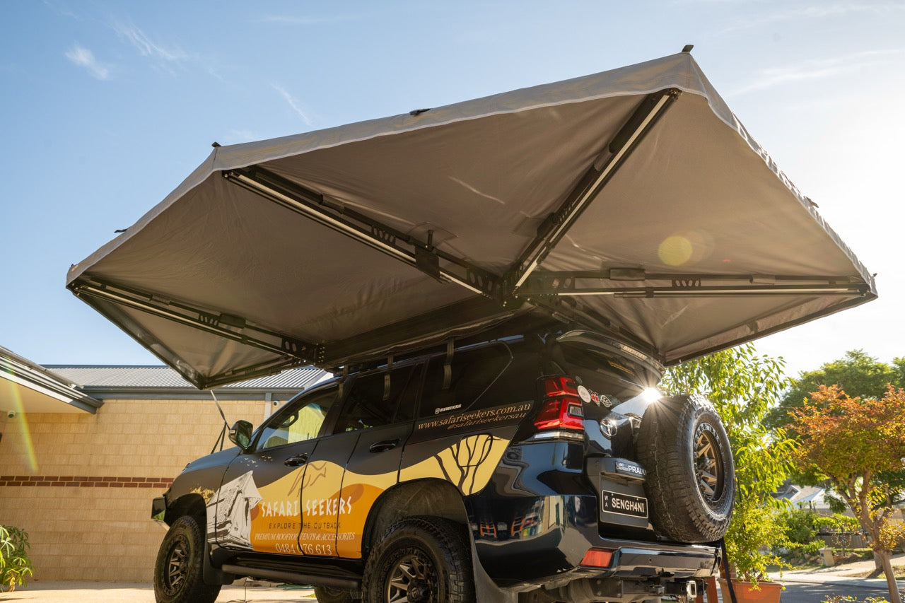 SAFARI SEEKERS AWNING: '270 EXT FREE STANDING DEGREE AWNING'